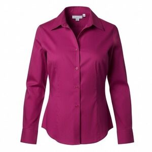 Chico's Women Shirt 1 Magenta No Iron Cotton Professional Workwear Button Down